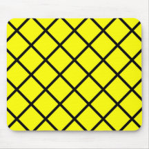 Yellow Black Criss Cross Lines Mouse Pads