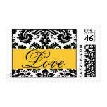 love, damask, wedding, damask wedding postage