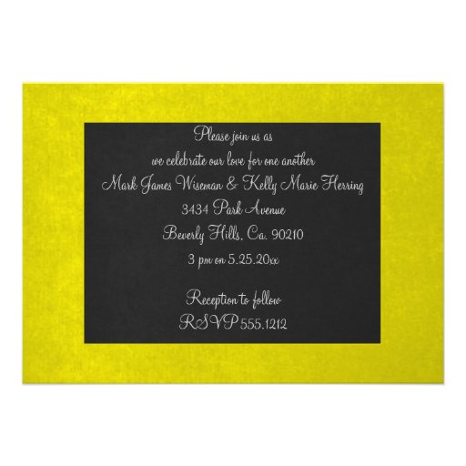 Yellow & Black Draped Baroque Announcement