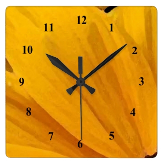 Yellow Black Eyed Susan Flowers Abstract Clock