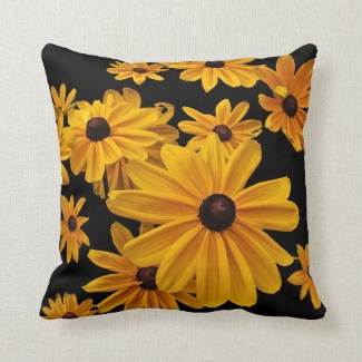 Yellow Black-eyed Susan Flowers Floral Pillow