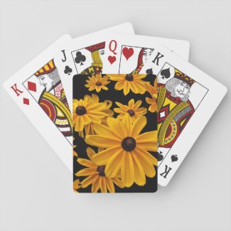 Yellow Black Eyed Susan Flowers Playing Cards