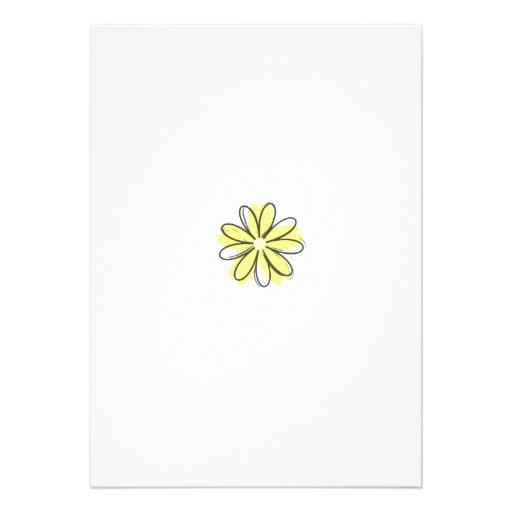 Yellow Black Floral Bridal Shower Invitation