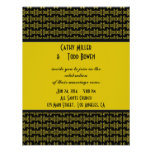 Yellow Black Pattern Wedding Personalized Invitation