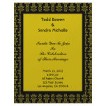 Yellow Black Pattern Wedding Letterhead Design