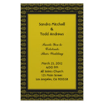Yellow Black Pattern Wedding Customized Stationery