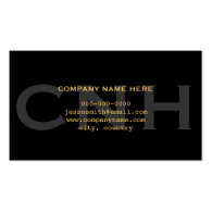 yellow, black professional profile cards, initials business card
