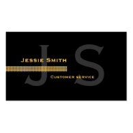 yellow, black professional profile cards, initials business card templates