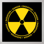 Yellow & Black Radiation Symbol Poster posters