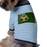 Yellow &amp; Black Soccer Ball in Net Dog Tee Shirt