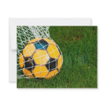 Yellow &amp; Black Soccer Ball in Net Personalized Announcement