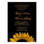 Yellow Black Sunflower Wedding Premium Metallic Personalized Announcements