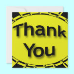 yellow black Thank you invitations