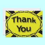 yellow black Thank you invitations