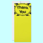 yellow black Thank you invitations
