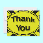 yellow black Thank you invitations