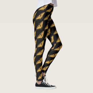 Yellow Black Tiger Swallowtail Butterfly Leggings