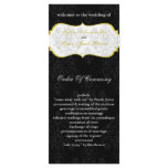 yellow black Wedding program Rack Card