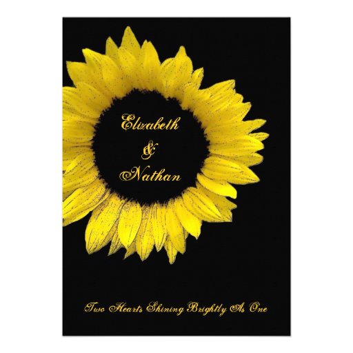Yellow Black White Sunflower Wedding Invitation