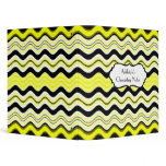 Yellow, Black, White Wavy Striped Binder