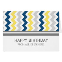 Yellow Blue Chevron Business From Group Birthday Cards