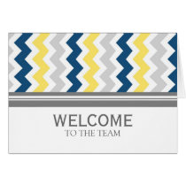 Yellow Blue Chevron Employee Welcome to the Team Greeting Card