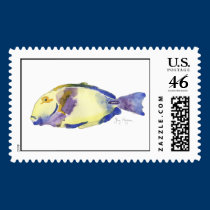 Yellow/Blue Fish Custom Postage postage