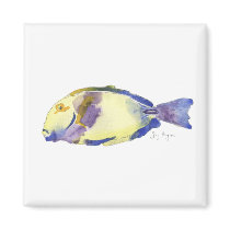 Yellow/Blue Fish Magnet by ginyhogan Yellow/Blue Fish Magnet