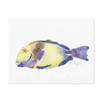 Yellow/Blue Fish Postcard by ginyhogan Yellow/Blue Fish Postcard