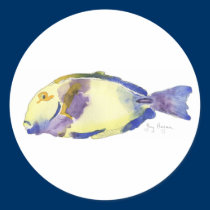 Yellow/Blue Fish Sticker stickers