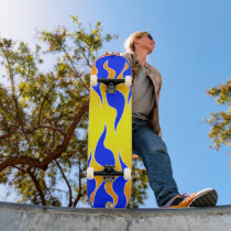 Yellow & Blue Flame Board skateboards by BulldogHavenNW Yellow & Blue Flame Board skateboards