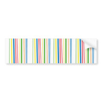 Yellow Blue Green Stripes Bumper Stickers