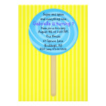 Yellow & Blue Lollipop Girls Birthday Invitation