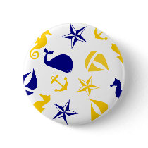 Yellow Blue Nautical Scatter buttons by trennea Yellow Blue Nautical Scatter buttons