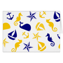 Yellow Blue Nautical Scatter cards