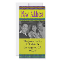yellow blue new address photo cards by DonnasGreetingCards yellow blue new address photo cards