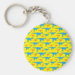 Yellow Blue Orange Dinosaur Designs Pattern Gifts Key Chains