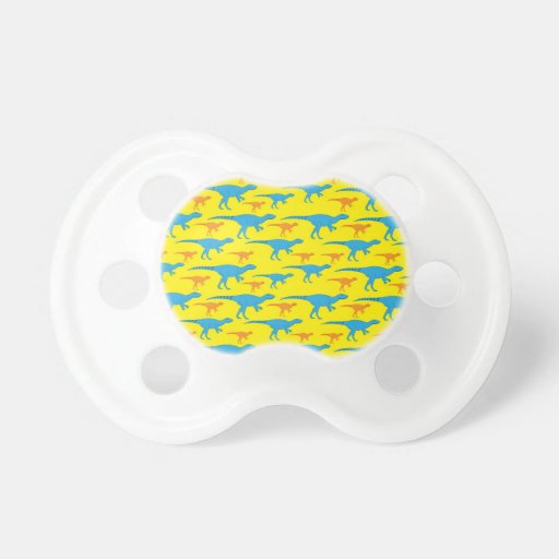 Yellow Blue Orange Dinosaur Designs Pattern Gifts Baby Pacifiers