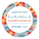 Yellow, Blue & Orange Modern Floral Canning Labels stickers