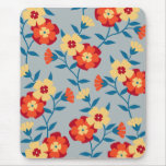 Yellow, Blue & Orange Modern Floral Mousepad mousepads