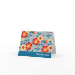 Yellow, Blue & Orange Modern Floral Note Card