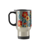 Yellow, Blue & Orange Modern Floral Travel Mug mugs