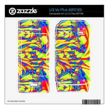 yellow blue red fractal garden skin for the LG vu plus