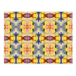 Yellow Blue Red Kaleidoscope design Post Card