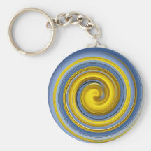 Yellow-blue spiral sample keychain