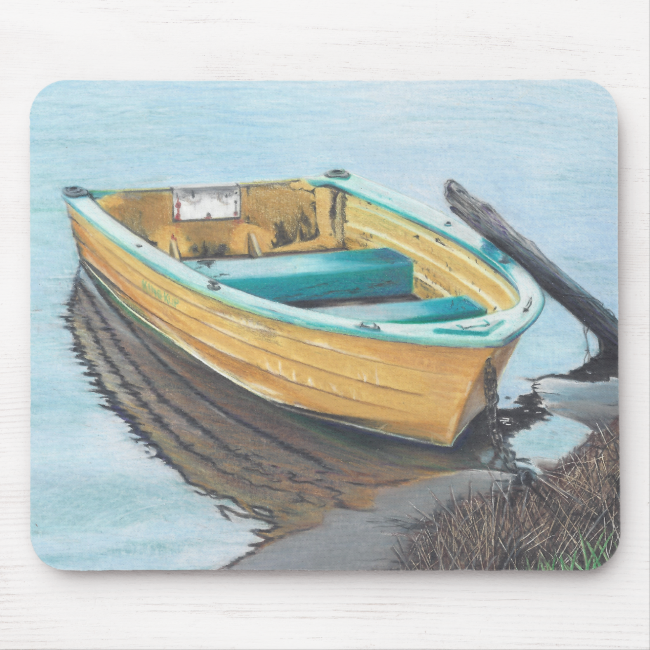 yellow boat mouse pad