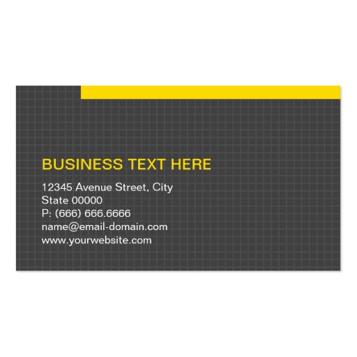 Yellow Border in Simple Grid Pattern with QR Code Business Card Templates (back side)