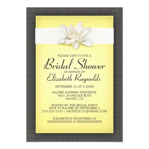 Yellow Bridal Shower Invitations