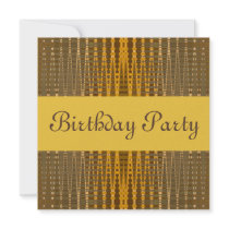 yellow brown birthday invitations by DonnaGraysonAbstract yellow brown birthday invitations