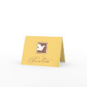 Yellow brown dove peace on earth business logo card